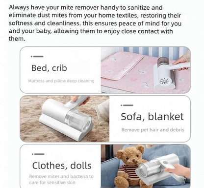Puseky 20000Pa Bed Vacuum Cleaner, Powerful Mattress Vacuum Cleaner for Mattress, Bed, Cloth Sofas, Pillows, Carpets, Handheld Cordless Vacuum Cleaner, Wireless Mite Remover Cleaning Machine