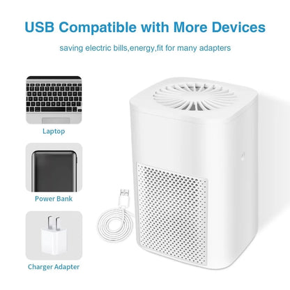 Air Purifiers for Allergies and Asthma,Ailkin  Air Cleaner for Home,Bedroom,Dust,Pets,Indoor,Office,Small Room,Mini Portable Desktop Air Purifier for Smoke Odor