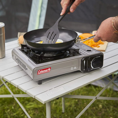 Tabletop Butane Gas Camping Stove, 1-Burner, Gray