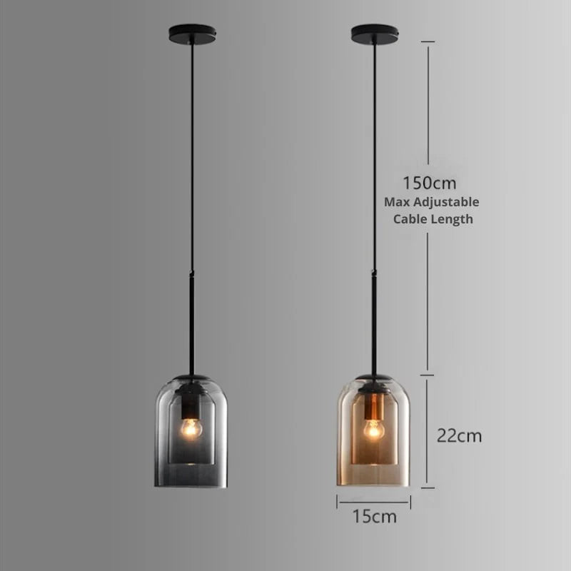 Stylish Double Glass Pendant Light - Auraglass