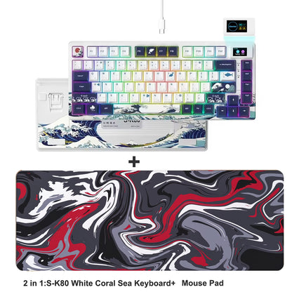 S-K80 75% Keyboard with Color OLED Display Mechanical Gaming Keyboard Hot Swap Keyboard Gasket Mount RGB Custom Keyboard
