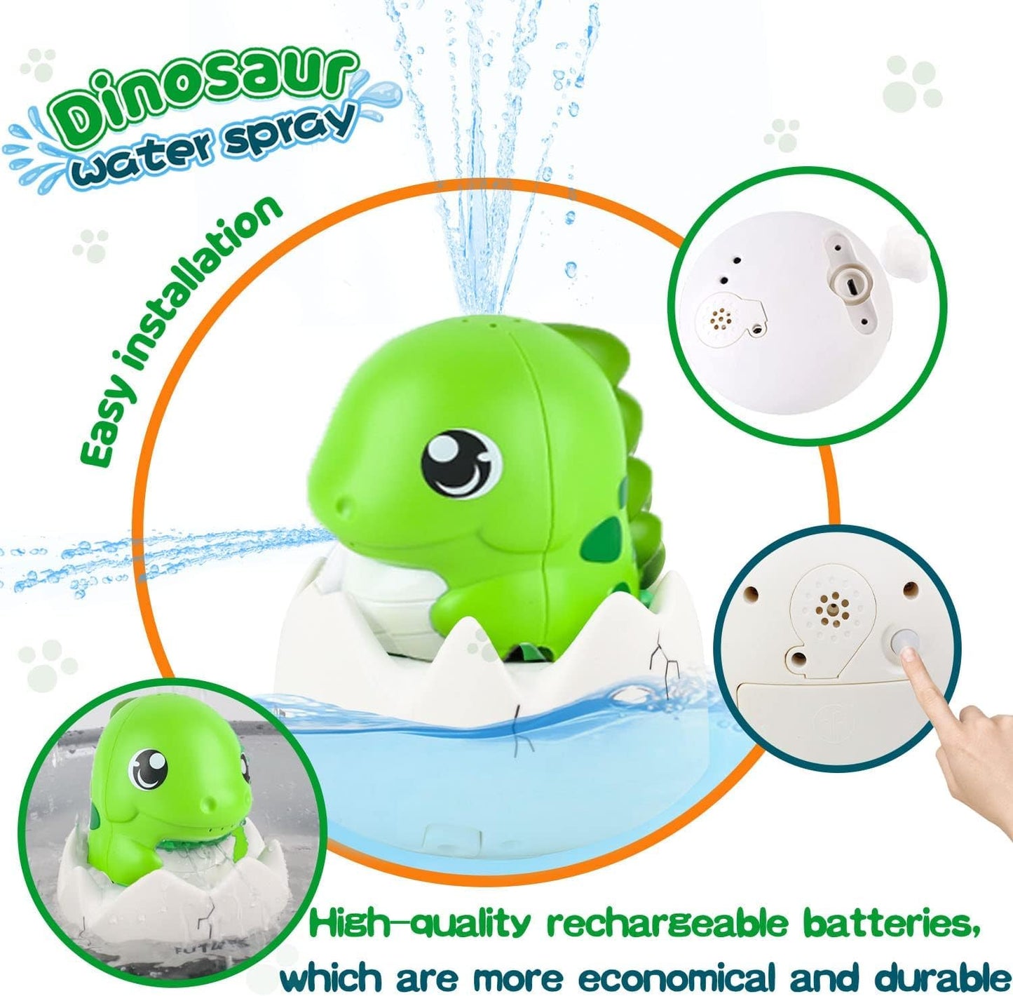 Baby Bath Toys, Rechargeable Bath Toys, Whale Spray Water Bath Toy, Sprinkler Bathtub Shower Toys for Toddlers Kids Boys Girls, Pool Toy for Baby