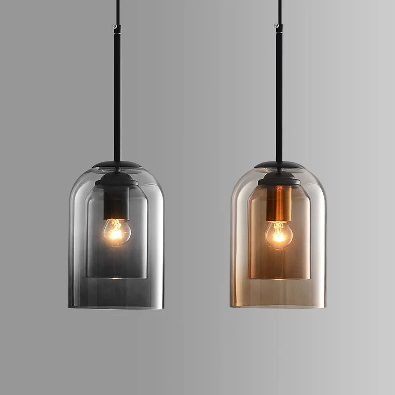 Stylish Double Glass Pendant Light - Auraglass
