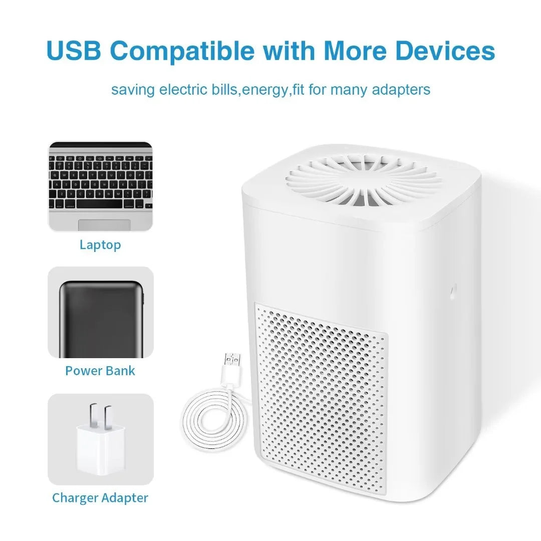 Air Purifiers for Allergies and Asthma,Ailkin  Air Cleaner for Home,Bedroom,Dust,Pets,Indoor,Office,Small Room,Mini Portable Desktop Air Purifier for Smoke Odor