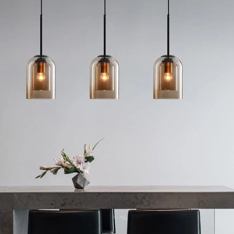 Stylish Double Glass Pendant Light - Auraglass