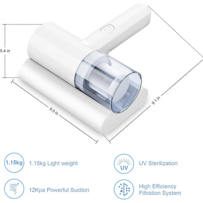 Puseky 20000Pa Bed Vacuum Cleaner, Powerful Mattress Vacuum Cleaner for Mattress, Bed, Cloth Sofas, Pillows, Carpets, Handheld Cordless Vacuum Cleaner, Wireless Mite Remover Cleaning Machine