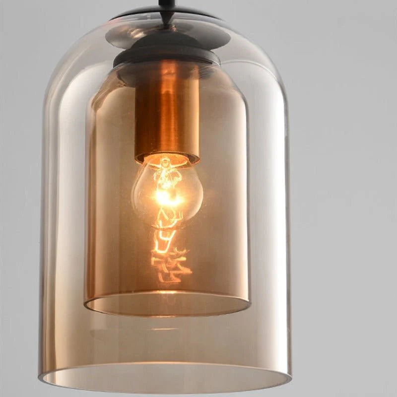 Stylish Double Glass Pendant Light - Auraglass