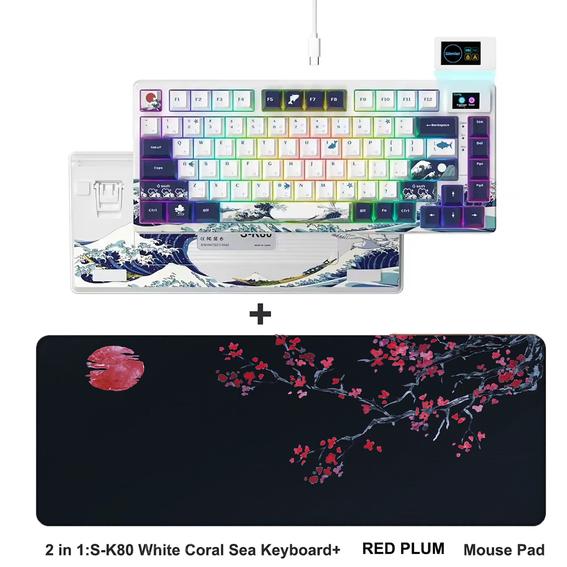 S-K80 75% Keyboard with Color OLED Display Mechanical Gaming Keyboard Hot Swap Keyboard Gasket Mount RGB Custom Keyboard