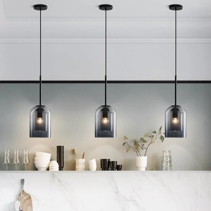 Stylish Double Glass Pendant Light - Auraglass