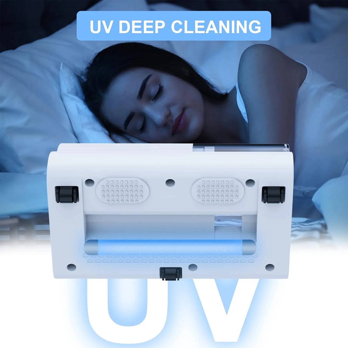 Puseky 20000Pa Bed Vacuum Cleaner, Powerful Mattress Vacuum Cleaner for Mattress, Bed, Cloth Sofas, Pillows, Carpets, Handheld Cordless Vacuum Cleaner, Wireless Mite Remover Cleaning Machine