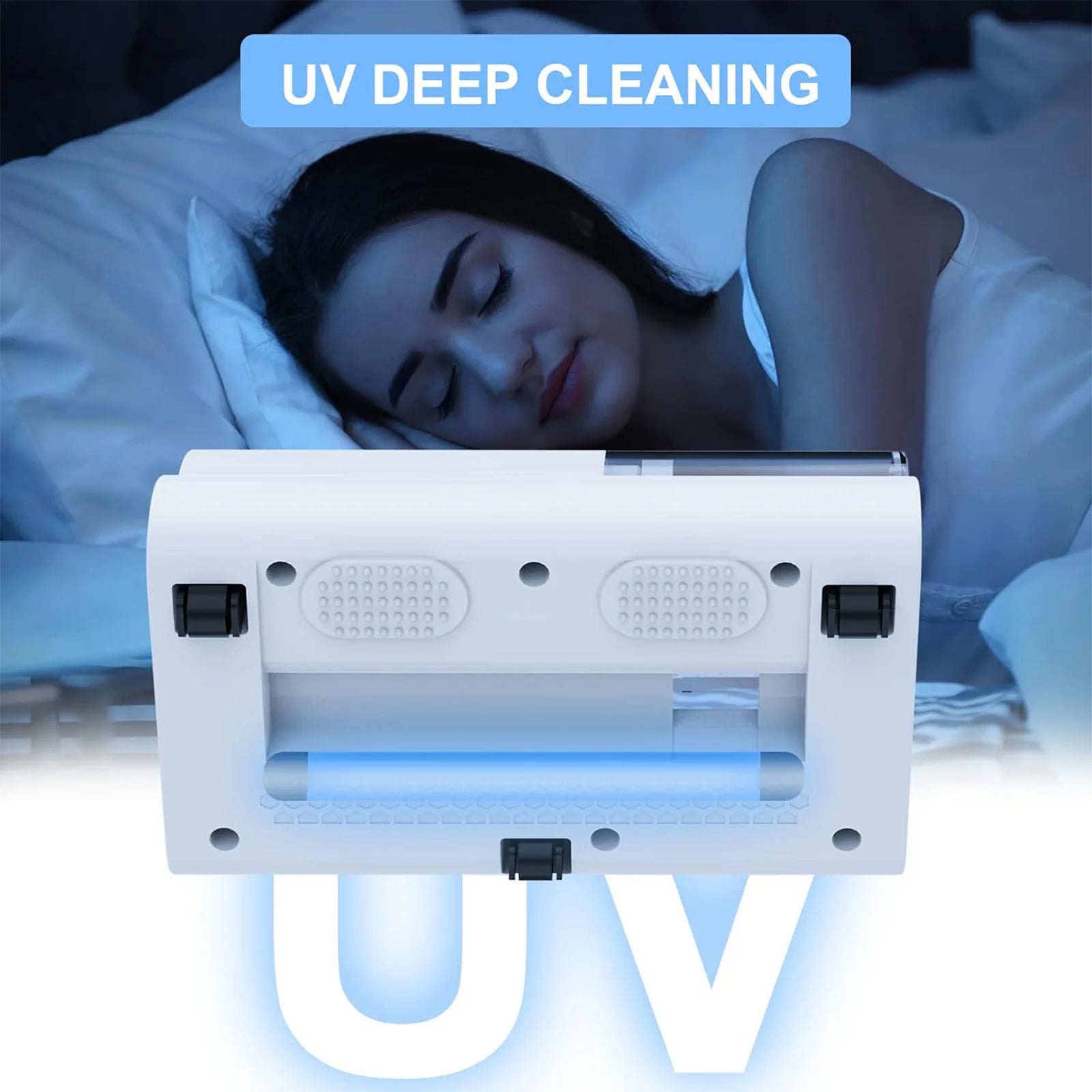 Puseky 20000Pa Bed Vacuum Cleaner, Powerful Mattress Vacuum Cleaner for Mattress, Bed, Cloth Sofas, Pillows, Carpets, Handheld Cordless Vacuum Cleaner, Wireless Mite Remover Cleaning Machine